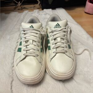 Adidas Classic White and Green Shoes